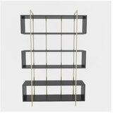 Hanah home Bruti Antracit Zlatna Polica za Knjige 120x180x29.6cm, Crna | Eponuda.ba