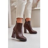 PS1 Insulated Women's Heeled Boots Eco Leather Dark Brown Teresine | Shoptok.si