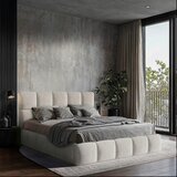 MID.YOU OBLAZINJENA POSTELJA 140 cm x 200 cm , les, tekstil, leseni material bež Cene