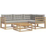  Set vanjskih sofa 5 pcs Bijela i svjetlosiva 79 x 79 x 37 cm | shoptok.hr