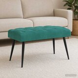  Klupa s gumbastim tkanjem Tirkizna 80 x 40 x 46 cm Baršun | shoptok.hr