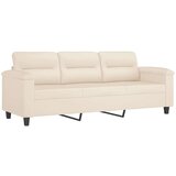  3-dijelni set sofa s jastucima bež od mikrovlakana | shoptok.hr