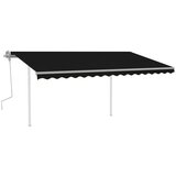 vidaXL Ročno zložljiva tenda s stebrički 4x3,5 m antracitna cene