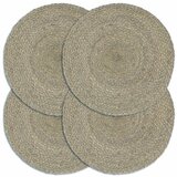 vidaXL Pogrinjki 4 kosi sivi 38 cm okrogli iz jute | Shoptok.si