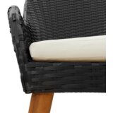  7-dijelni Blagovaonski Set za Vrt Crni Poli Ratan | shoptok.hr