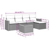  6-dijelni set vrtnih sofa od poliratana s jastucima sivi | shoptok.hr