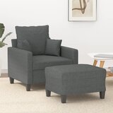  Fotelja s tabureom tamnosiva 60 cm od tkanine | shoptok.hr