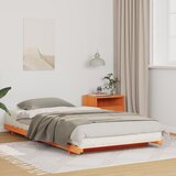 vidaXL Posteljni okvir Voščeno rjava 100 x 220 cm Trdna borovina | Shoptok.si