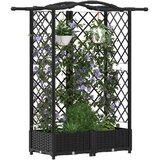  Dvignjeno ležišče s trellisom in streho Črna 124 x 40 x 126 cm, (5000287898) | Shoptok.si