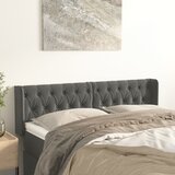  Uzglavlje s ušima tamnosivo 163x16x78/88 cm baršunasto | shoptok.hr