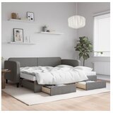 vidaXL Dnevni krevet na razvlačenje tamnosivi 90 x 190 cm od tkanine | shoptok.hr