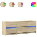 vidaXL TV ormarić s LED svjetlima boja hrasta 140x34x50 cm drveni | shoptok.hr