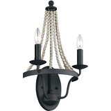 Elstead Lighting Elstead Feiss Nori Stenska svetilka s svečo, temno obrabljen cink z naplavljenim lesom, siva, (22099266) | Shoptok.si