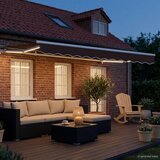  Ručni okvir tende s LED-ima Smeđa i bijela 3 x 2 m | shoptok.hr