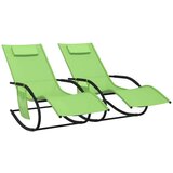 Gugalni ležalnik 2 kosa zelen jeklo in tekstil, (20662915) | Shoptok.si