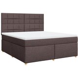 vidaXL Krevet s oprugama i madracem tamnosmeđi 180x200 cm tkanina | shoptok.hr