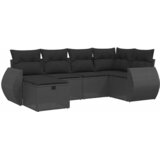  6-dijelni set vrtnih sofa s jastucima crni od poliratana Crna 70 x 62.5 x 69 cm | shoptok.hr