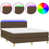  box spring s madracem LED tamnosmeđi 140x200 cm tkanina | shoptok.hr