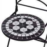 In 3-dijelni bistro set s keramičkim pločicama crno-bijeli | shoptok.hr