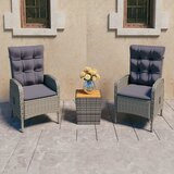  3-dijelni vrtni bistro set od poliratana i bagremovog drva sivi | shoptok.hr