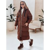 DStreet Kurtka damska zimowa długa pikowana COZYSEASON brązowa | Shoptok.si