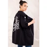 armonika Women's Black Back Floral Printed Seasonal Jacket