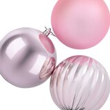  Set božićnih kuglica XXL 3 kom. Ružičasta &amp;Oslash; 25 cm Plastika Slike