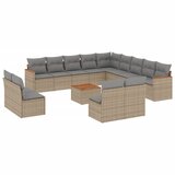  14-dijelni set vrtnih sofa s jastucima poliratan Bež | shoptok.hr