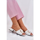 VINCEZA Elegant Women's Mules On A Block Heel With A Gold Detail Cijene