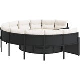  Vrtna sofa sa stolom i jastucima okrugla crna od poliratana | Eponuda.com