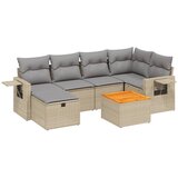  7-dijelni set vrtnih sofa s jastucima bež od poliratana | shoptok.hr