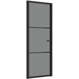  Unutarnja vrata 76 x 201,5 cm crna od ESG stakla i aluminija | shoptok.hr