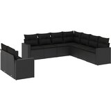  9-dijelni set vrtnih sofa s jastucima crni od poliratana Crna 66 x 62 x 69 cm | Shoptok.si
