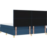 Box Postelja z osnovo z vzmetnico in klopi Modra 200x200 cm Tkanina, (22084028) | Shoptok.si