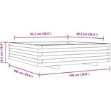  Vrtna sadilica bijela 100x100x26,5 cm od masivne borovine | shoptok.hr