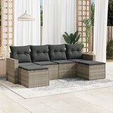 Maison Chic Seti vrtnega pohištva - Vrtna garnitura - Vrtni pohištvo set 6-delna z blazinami siv poli ratan, (21807112) | Shoptok.si