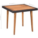  5-dijelni vrtni blagovaonski set od poliratana crno smeđi | shoptok.hr