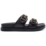 GOODIN Black flat flip-flops with buckles | Shoptok.si