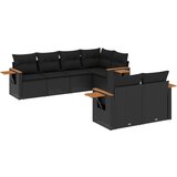  The Living Store Vrtna sedežna garnitura 7-delna z blazinami črn poli ratan - Vrtna Sedežna Garniture, (21450926) | Shoptok.si