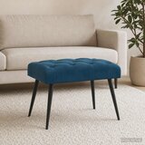  Klupa s gumbastim tkanjem Plava 60 x 40 x 45 cm Baršun | shoptok.hr