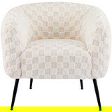 XORA DIZAJNERSKI FOTELJ, bela tekstil | Shoptok.si