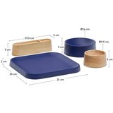 Kave Home Temno modre/v naravni barvi lesene skledice v kompletu 4 ks za serviranje Bletz – | Shoptok.si