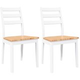 Maison Chic Jedilni stoli - Vzorci stoli 2 kosa bele masivne lesene gume A186, (22032437) | Shoptok.si