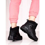 DK Comfortable women's trekking shoes with high upper black Cene