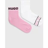Hugo Nogavice 2-pack ženski, roza barva