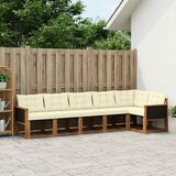  Set vanjskih sofa 6 kom. Prirodna i krem Smeđa 302 x 124,5 x 73 cm | shoptok.hr
