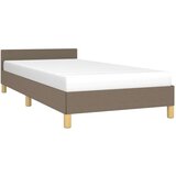 vidaXL okvir za krevet s uzglavljem smeđesivi 90x200 cm od tkanine | shoptok.hr