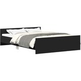  Okvir kreveta s uzglavljem i podnožjem crni 150 x 200 cm | shoptok.hr