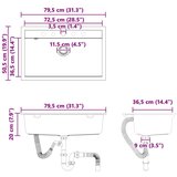 Lavabo - Umivaonik Siva 795 x 505 mm 80% Kvarc i 20% Smola | shoptok.hr