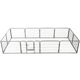  Ograda za pse 12 panelov jeklo 80x60 cm črne barve | Shoptok.si